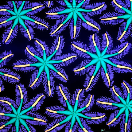 Firework Clove Polyps Coral Pattern UV Reactive Tapestry